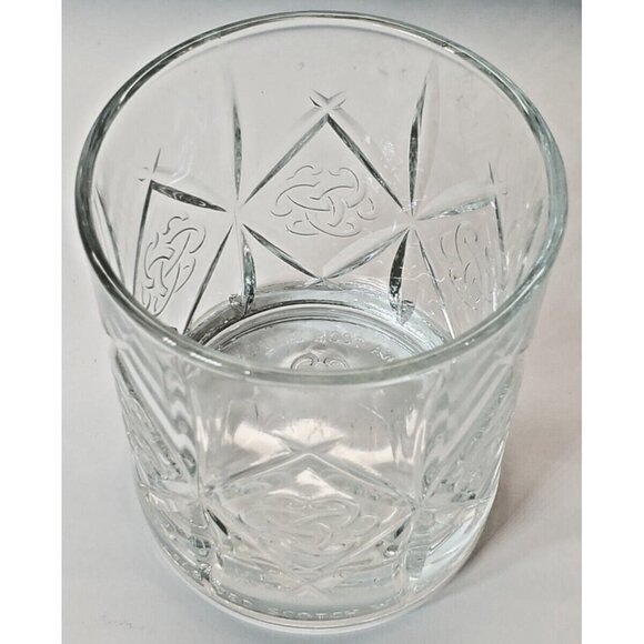 Dewar's True Scotch Old Fashioned Clear Whiskey Celtic Truth Knot Embossed Glass - Picture 2 of 7
